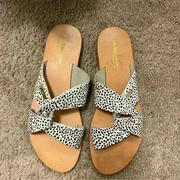 Les Tropeziennes Women's Brown & Tan Cheetah Print Sandals Size 39 (Fits 7.5-8) - Picture 1 of 3